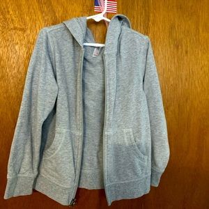 Hanna Andersson grey zip sweatshirt
